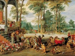 Breughel El Joven realizó una sátira pictórica, otorgandoles a los micos comportamientos humanos. ESPECIAL /