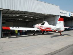 magen de uno de los aviones cisterna que proporciona Zapopan para combatir el incendio en Cerro Viejo. ESPECIAL /