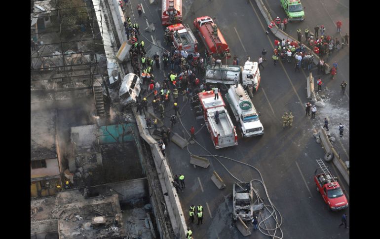 Vista aérea del lugar de la explosión en el municipio mexiquense de Ecatepec. ARCHIVO /