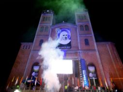 La iglesia del barrio Belencito en Medellín, donde vivió la santa, celebra la canonización. EFE /