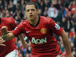 Javier ''Chicharito'' Hernández será recordado como uno de los anotadores en el partido de despedida de Old Trafford. ARCHIVO /