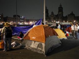 La CNTE mantiene un plantón en el Zócalo capitalino para exigir que se cumplan sus demandas dentro de la reforma educativa. ARCHIVO /