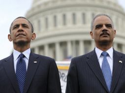 El presidente estadounidense, Barack Obama, y el secretario de Justicia y fiscal general de EU, Eric Holder. AP /