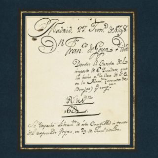 Subastarán el recibo original de ''Vuelo de brujas'' de Goya