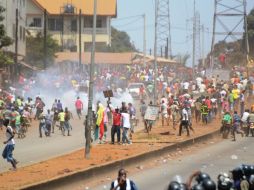 La oposición guineana protagoniza desde hace semanas manifestaciones para rechazar la fecha de las elecciones legislativas. AFP /