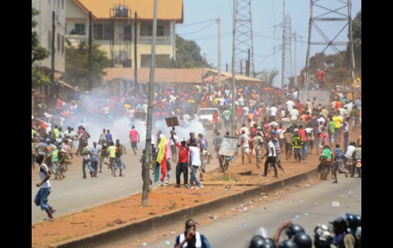 La oposición guineana protagoniza desde hace semanas manifestaciones para rechazar la fecha de las elecciones legislativas. AFP /