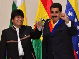 Nicolás Maduro (d) y Evo Morales (i) en la  II Reunión de la Comisión de Integración Conjunta Bolivia-Venezuela. EFE /