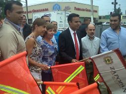 El alcalde de Zapopan, Héctor Robles, durante el arranque de las obras de ampliación de Mariano Otero.  /