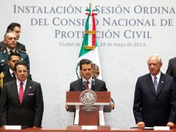 Enrique Peña Nieto presenta la instalación del Consejo Nacional de Protección Civil. SUN /