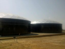 Imagen de dos de los tres tanques que servirán para el abastecimiento de agua en Tepatitlán.  /