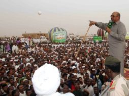 El presidente,  Omar Hasan al Bashir, durante un discurso. AFP /