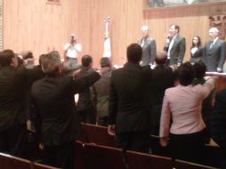 El rector Tonatiuh Bravo toma protesta a los nuevos miembros del Consejo General Universitario, en el Paraninfo.  /