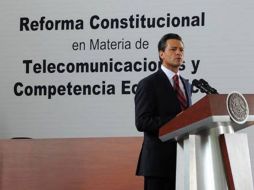 El Presidente Enrique Peña Nieto promulga la Reforma Constitucional en Materia de Telecomunicaciones y Competencia Económica. ESPECIAL /