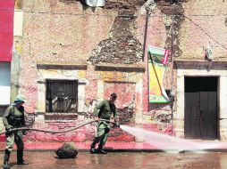 Teuchitlán. Siguen los trabajos de limpieza en la zonas afectadas por la tromba del pasado viernes. EL INFORMADOR /