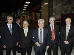 Emilio Chuayfett (Centr-Izq) titular de la SEP tomó la palabra durante la ceremonia. NTX /