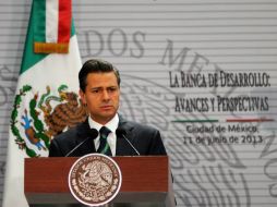 El Presidente Enrique Peña Nieto anuncia que el gobierno federal busca otorgar un total de un billón de pesos en créditos. ESPECIAL /