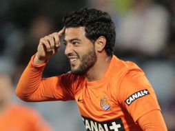 Carlos tiene una gran temporada con la Real Sociedad, sin embargo el Tricolor no ha sido su prioridad. ARCHIVO /