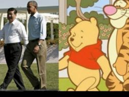 La pose de Pooh y Tigger es una correspondencia demasiado perfecta con la imagen de los dos presidentes, según el escritor James Fallow ESPECIAL /