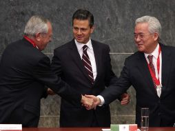 El Presidente Enrique Peña Nieto, durante la entrega del Premio Nacional de Ingeniería y Arquitectura. SUN /
