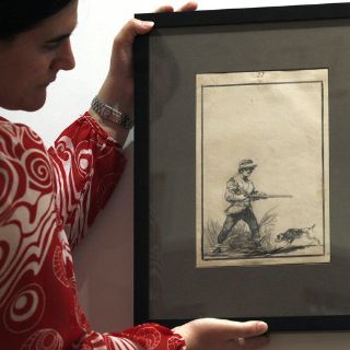 Un dibujo de caza en el que Goya hace una alegoría política, se subasta