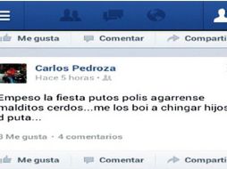El joven dispara contra policías y posteriormente postea en su cuenta de Facebook amenazas. ARCHIVO /