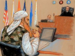 Dibujo de juicio contra Khalid Sheik Mohamed, autoproclamado cerebro de los atentados del 11S. ARCHIVO /