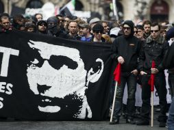 La concentración fue organizada en memoria del joven estudiante de extrema izquierda Clément Méric. AFP /