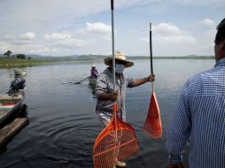 Las labores de limpieza registran un avance de 80% en la Presa de Valencia o del Hurtado.  /