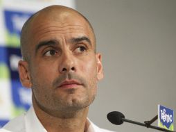 Guardiola durante una rueda de prensa celebrada en el lugar de concentración del Bayern. EFE /