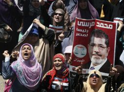 Simpatizantes de Mursi realizan una manifestación en El Cairo en rechazo al golpe de Estado. EFE /
