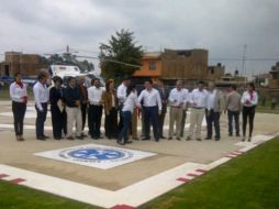 A unos metros de donde construirán el nosocomio, Aristóteles inaugura un helipuerto para emergencias médicas.  /