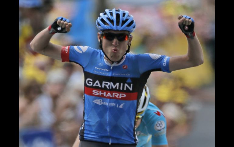 Esta es la forma en la que Martin llega a la meta. AP /