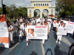 No más de 250 personas marcharon desde el Parque Revolución hasta La Minerva con impresos y pancartas.  /