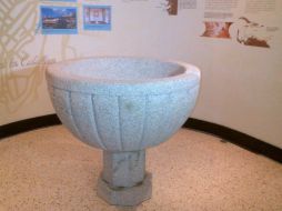 En la muestra, destaca la presentación de una réplica de la pila bautismal, donde Balboa fue bautizado. ESPECIAL /