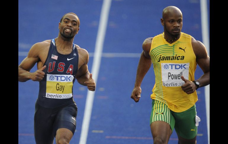 Tyson Gay y Asafa Powell son la nota negra del atletimos internacional este domingo. AFP /
