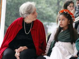 La escritora Elena Poniatowska, presente en la inauguración de la 156 Edición de la Feria de la Flores de San Ángel. NTX /