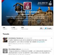 El Gobierno del Estado ofrece una cuenta específica de atención ciudadana, @AtencionCJal. ESPECIAL /