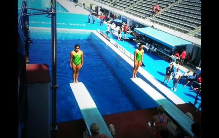 Chávez y Sánchez fallaron su primer salto. (Imagen de @laura_islas) ESPECIAL /