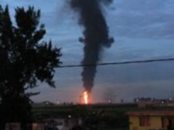 Vista del incendio en Tonanitla. Imagen de @Topogolillo. ESPECIAL /