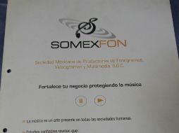 Indican que la empresa Somexfon está queriendo cobrar derechos de autor de música reproducida.  /