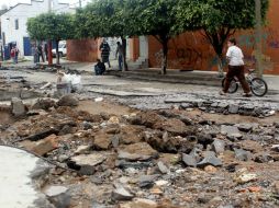 La lluvia del lunes dejó severas afectaciones en calles del municipio.  /