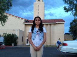 La pequeña Katherine Figueroa, que obtuvo una victoria moral sobre el alguacil del condado de Maricopa, Joe Arpaio. EFE /