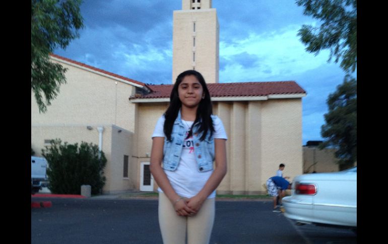 La pequeña Katherine Figueroa, que obtuvo una victoria moral sobre el alguacil del condado de Maricopa, Joe Arpaio. EFE /