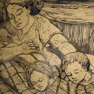 Pat Apt graba en linóleo los sufrimientos humanos