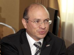 Rafael Guarneros ofrece una conferencia de prensa respecto a la Asamblea panista. NTX /