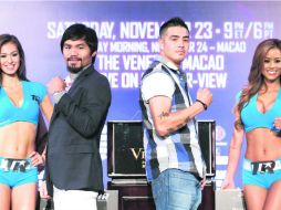 De vuelta. Manny Pacquiao (izq) busca ante Brandon Ríos ganarse también el mercado del público chino. AP /
