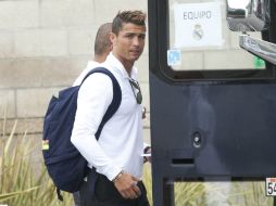 Cristiano Ronaldo, estrella del Real Madrid, a su llegada a Los Ángeles. EFE /