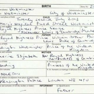 Registran al hijo de los duques de Cambridge