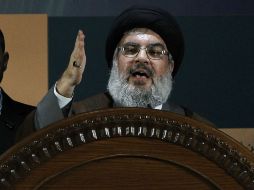 Hassan Nasralá durante la celebración del Día de Jerusalén, donde presenta su discurso. AFP /