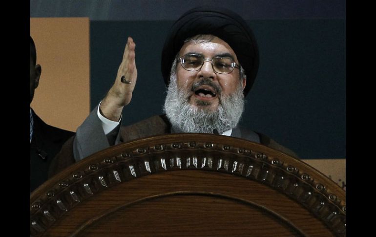 Hassan Nasralá durante la celebración del Día de Jerusalén, donde presenta su discurso. AFP /